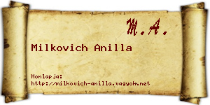 Milkovich Anilla névjegykártya